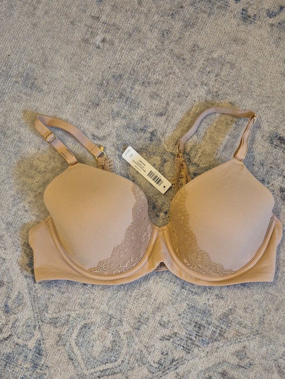 NWT Soma Embraceable Enchanting Lace JHook Bra In Warm Amber - 36C